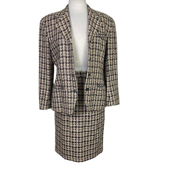 Ann Klein NWT 2 piece tweed suit 8 blazer 10 skirt 70s 80s - Picture 1 of 14